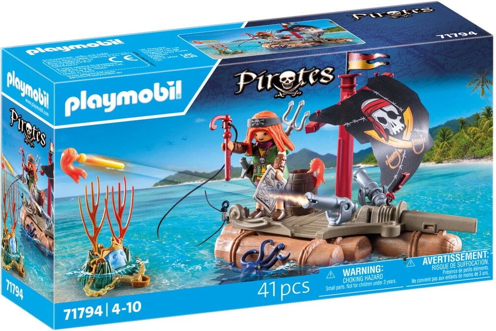 Playmobil 71794 - Pirata con zattera galleggiante e tesoro
