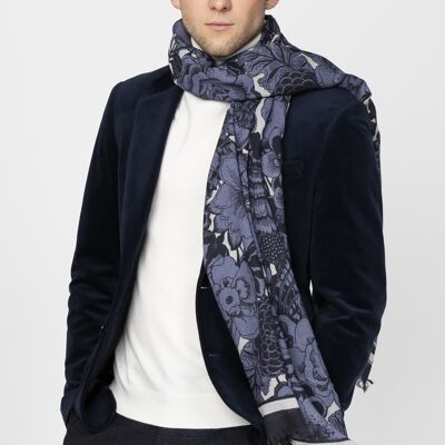 Sciarpa in cotone blu GENZO