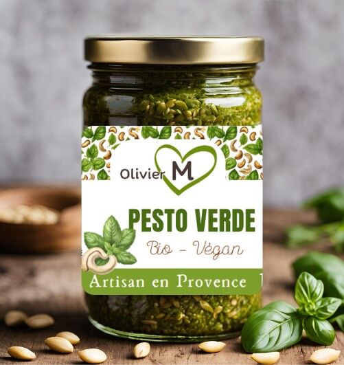 Pesto verde artigianale biologico - basilico e anacardi - 140 g