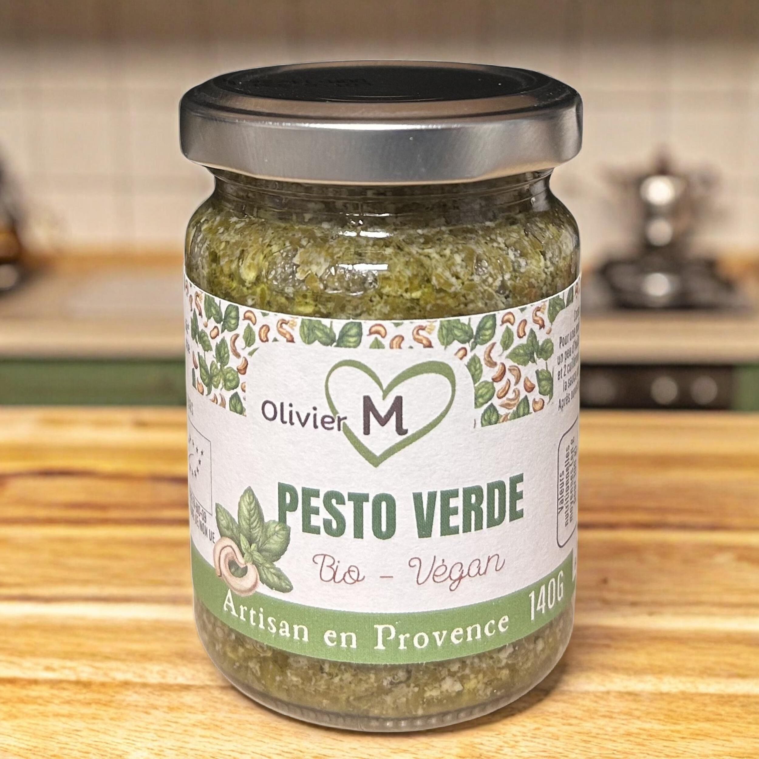 Pesto verde Bio artisanal - basilic et noix de cajou - 140g
