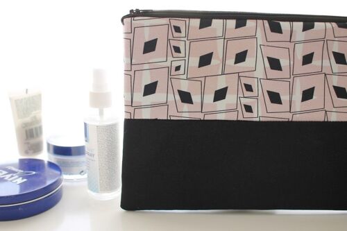 Pochette zippée Maya losanges roses