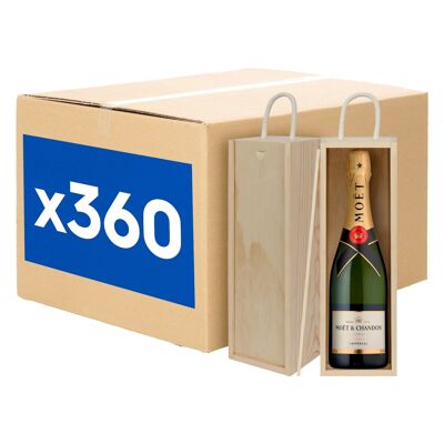 Coffrets en bois pour bouteilles de champagne individuelles - Palette de 360