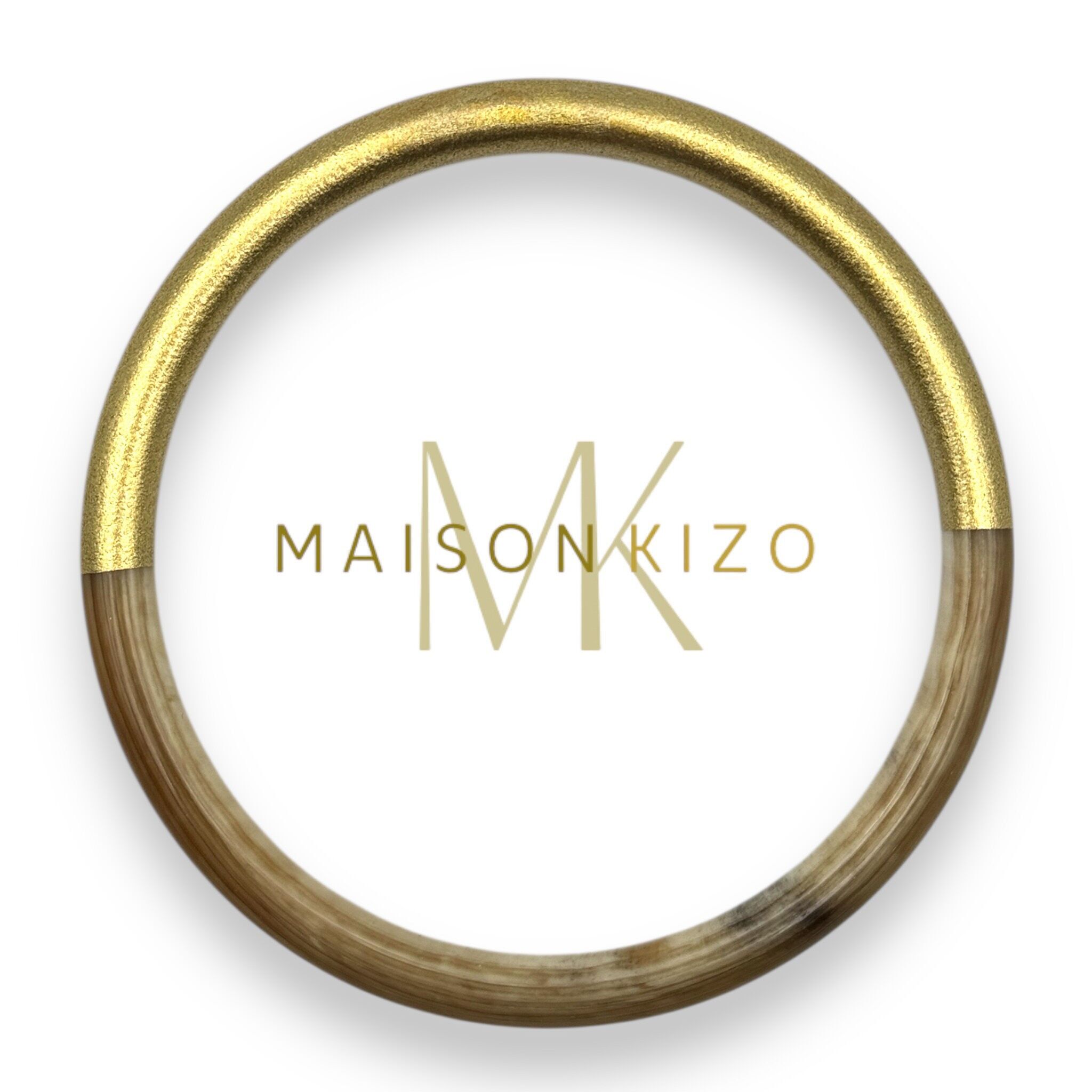 Bracciale in corno di bufalo dorato C01