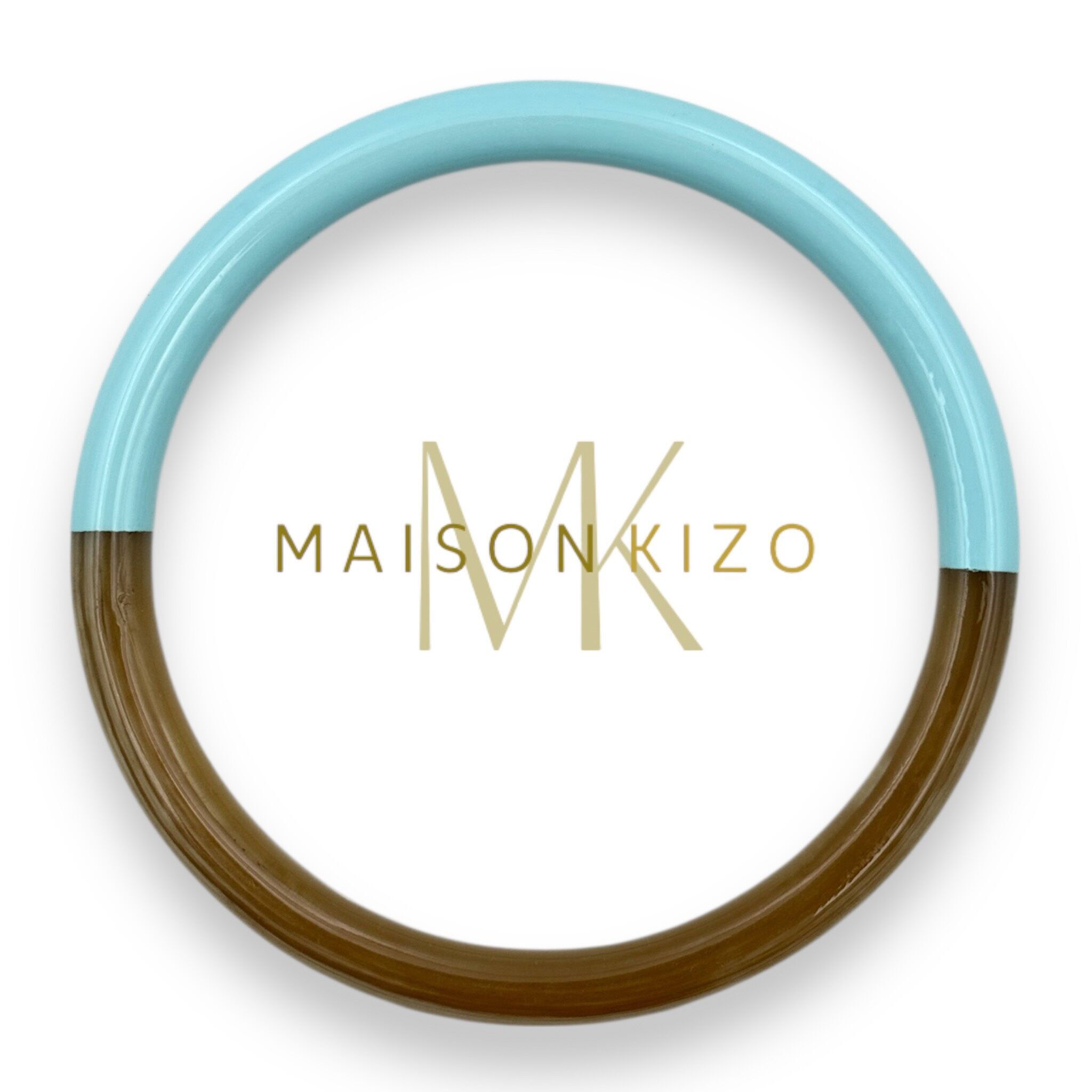 Bracciale in corno di bufalo azzurro cielo C30