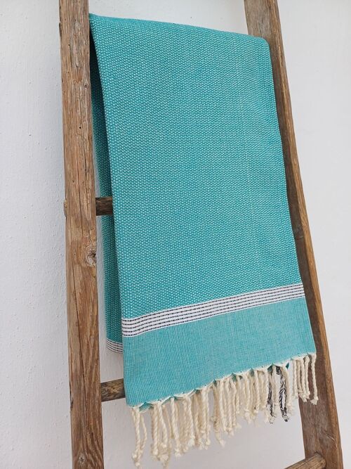 Fouta Playa Bohemia Verde Esmeralda 100% algodón