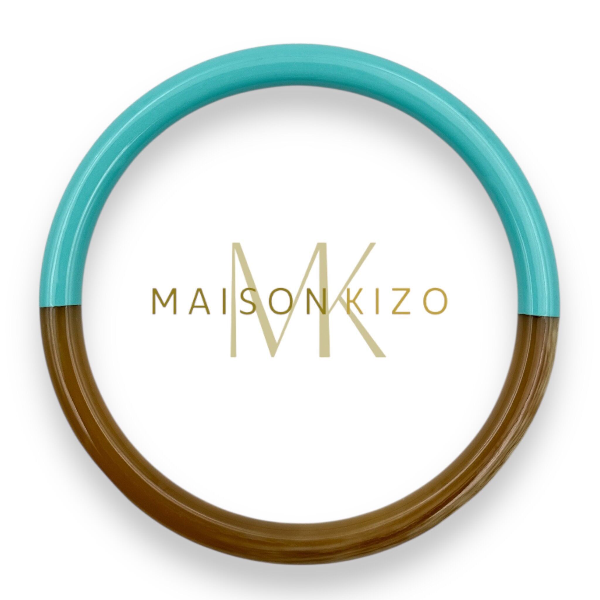 Bracciale in corno di bufalo turchese C26