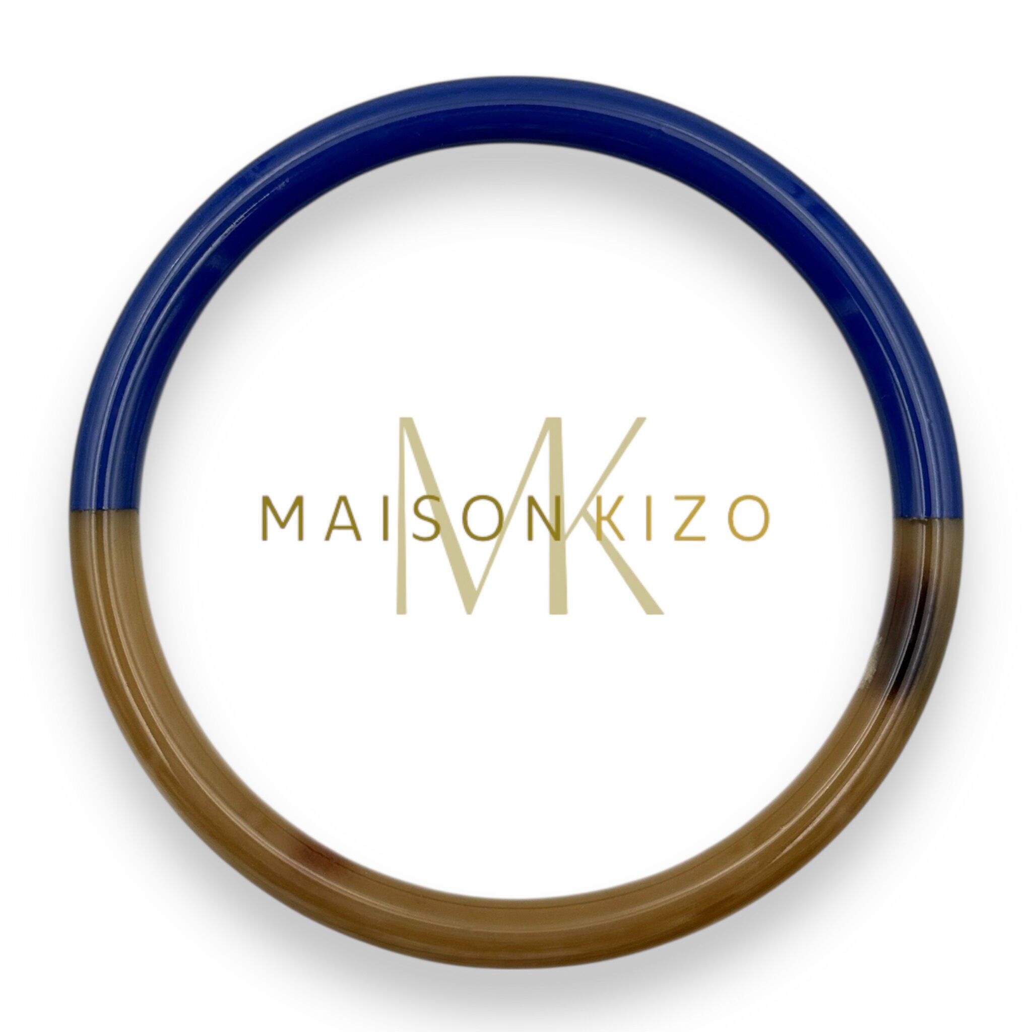 Bracciale in corno di bufalo blu elettrico C34