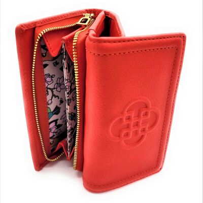 Cartera de mujer con RFID y cremallera de cuero auténtico SADDLER RUBY | En caja de regalo