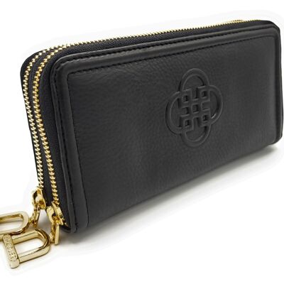 SADDLER WILLOW Borsa a doppia cerniera RFID e porta telefono in vera pelle | Confezione regalo