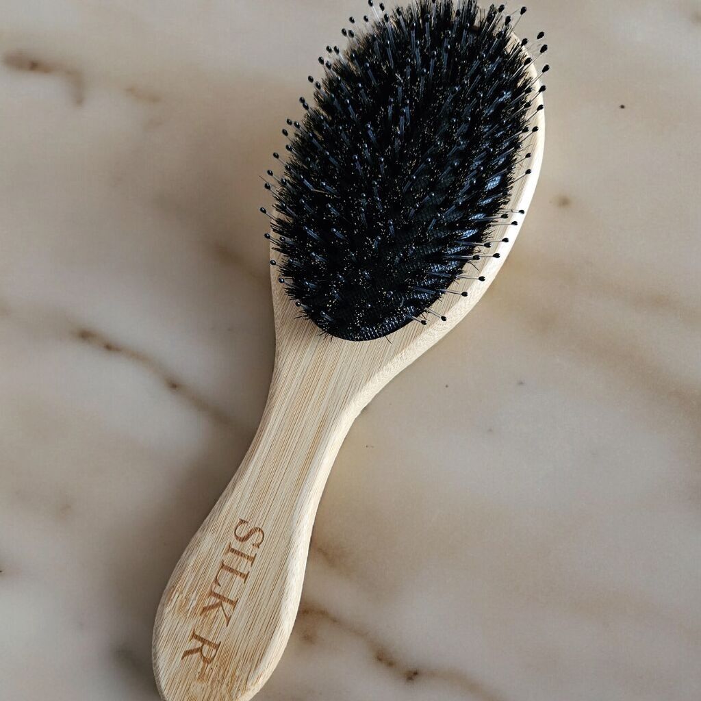 Haarbürste aus Bambus – Wildschweinborsten und Nylon