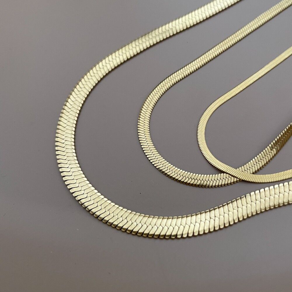 LUISA | Collana a maglia serpente in acciaio inossidabile 3 spessori disponibili