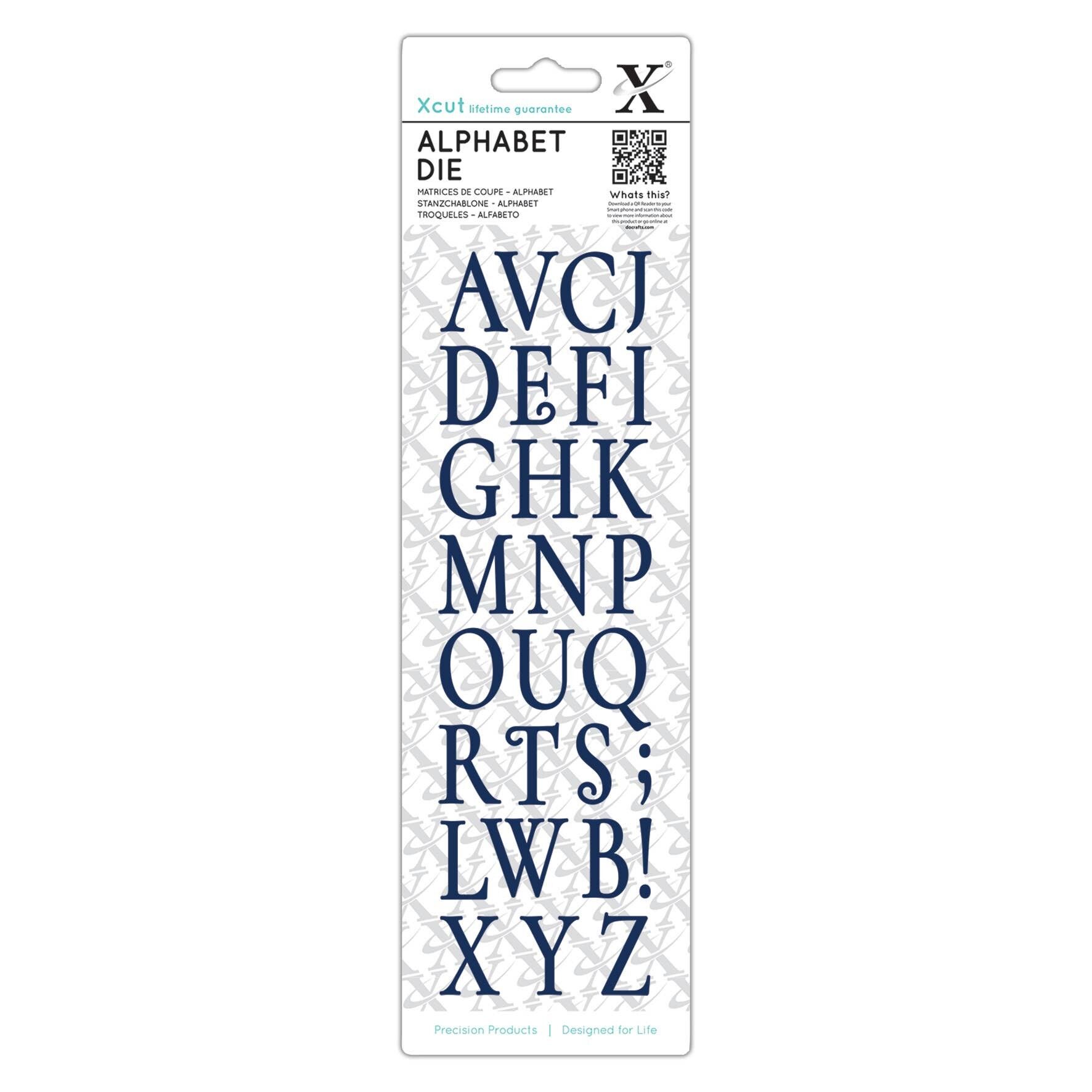 Xcut Alphabet-Stanzformen, Vintage, Silber, Einzelstanze, ideal zur Verwendung auf Geburtstagskarten und Geburtstagsdekorationen, perfektes Kartenherstellungszubehör für Ihre Bastelsets und Stanzmaschinen