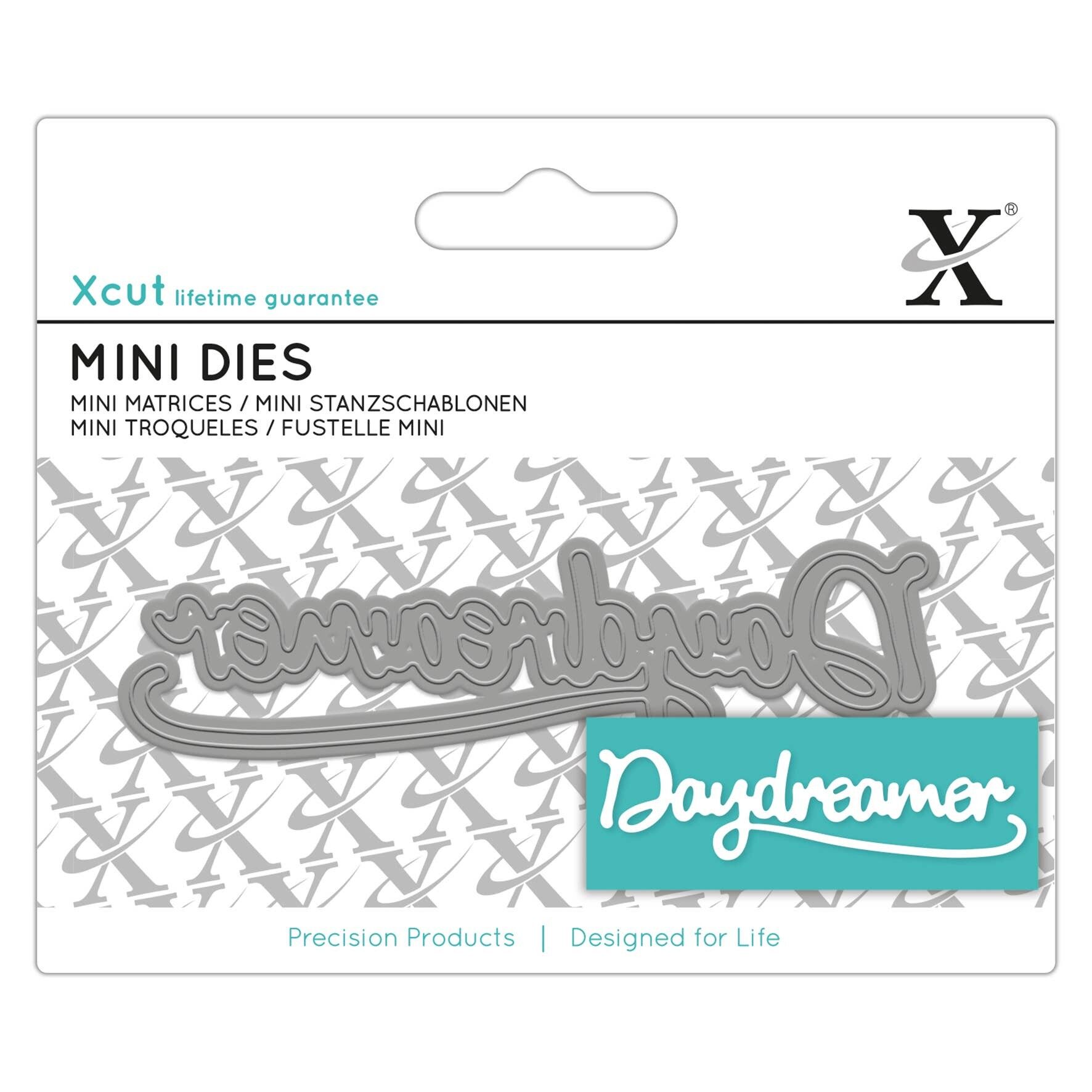 Matrice de découpe Xcut Mini Sentiment, Daydreamer, argent, matrice unique, idéale pour une utilisation sur une carte d'anniversaire et une décoration d'anniversaire, fournitures de fabrication de cartes parfaites pour vos ensembles d'artisanat et votre machine de découpe