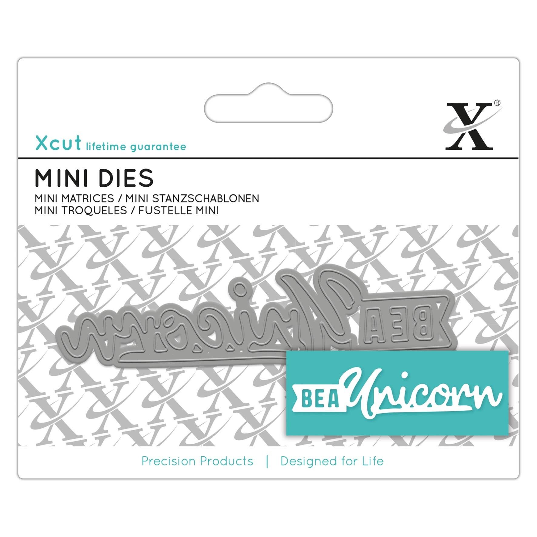 Xcut Mini Sentiment Die, Be A Unicorn, Silver, Single Die, Ideal to use on a Birthday Card and Birthday Decoration, Perfect Card Making Supplies for your Craft Sets & Die Cutting Machine
