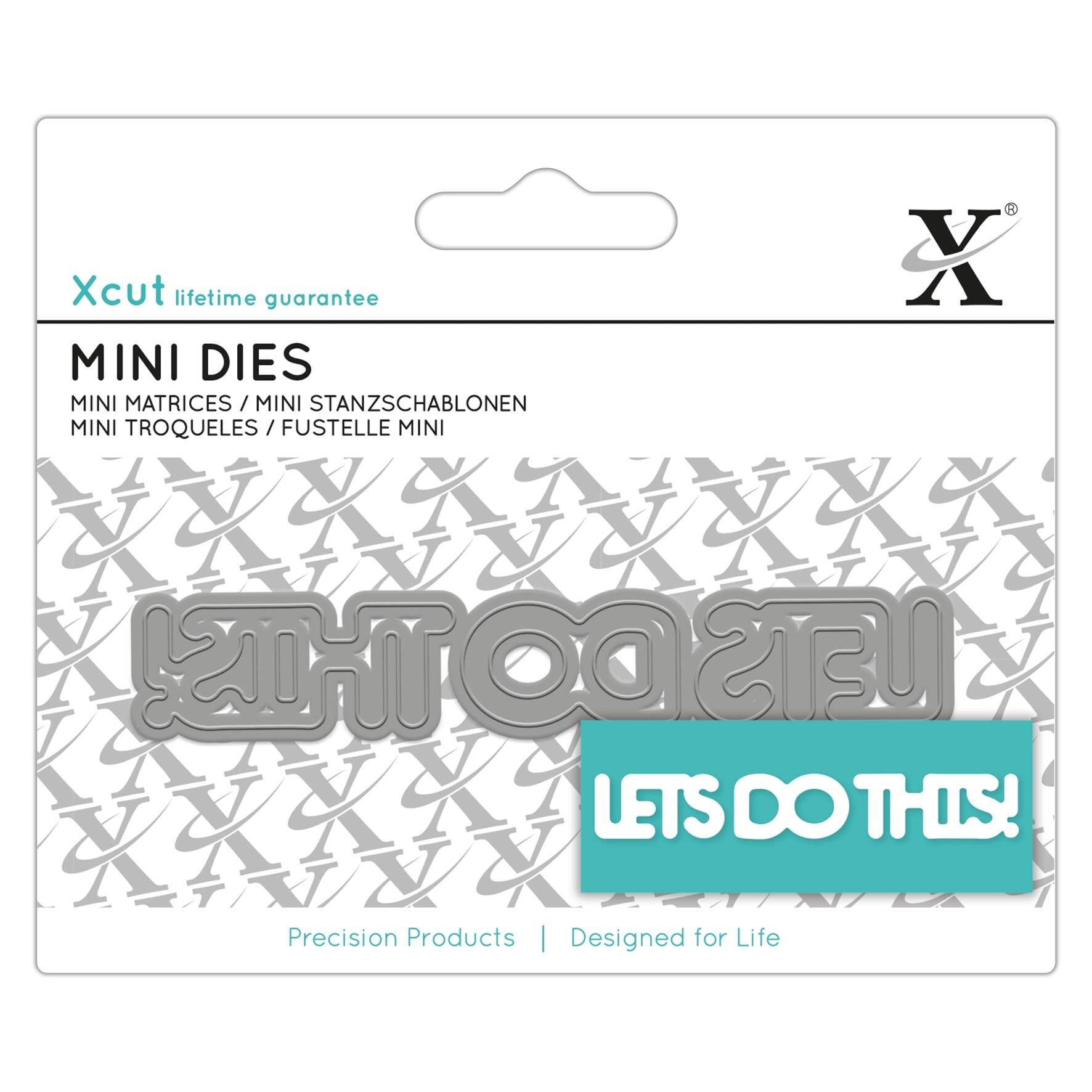 Matrice de découpe Xcut Mini Sentiment, faisons-le !, Argent, matrice unique, idéal pour une utilisation sur une carte d'anniversaire et une décoration d'anniversaire, fournitures de fabrication de cartes parfaites pour vos ensembles d'artisanat et votre machine de découpe