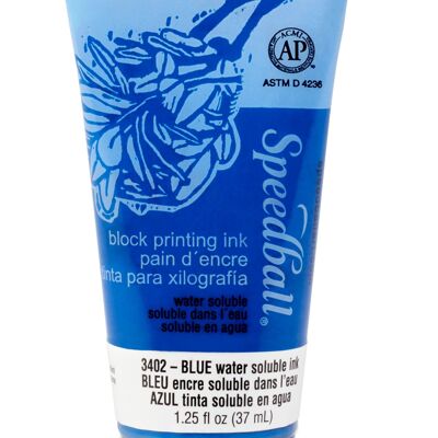 Inchiostro a blocchi solubile in acqua Speedball, blu, 1.25 once