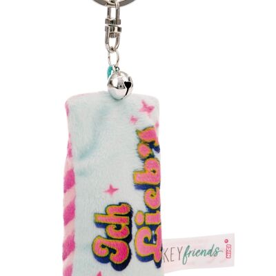 Mini cuscino peluche portachiavi "I love it" 8 cm l. Campana sulla carta di intestazione