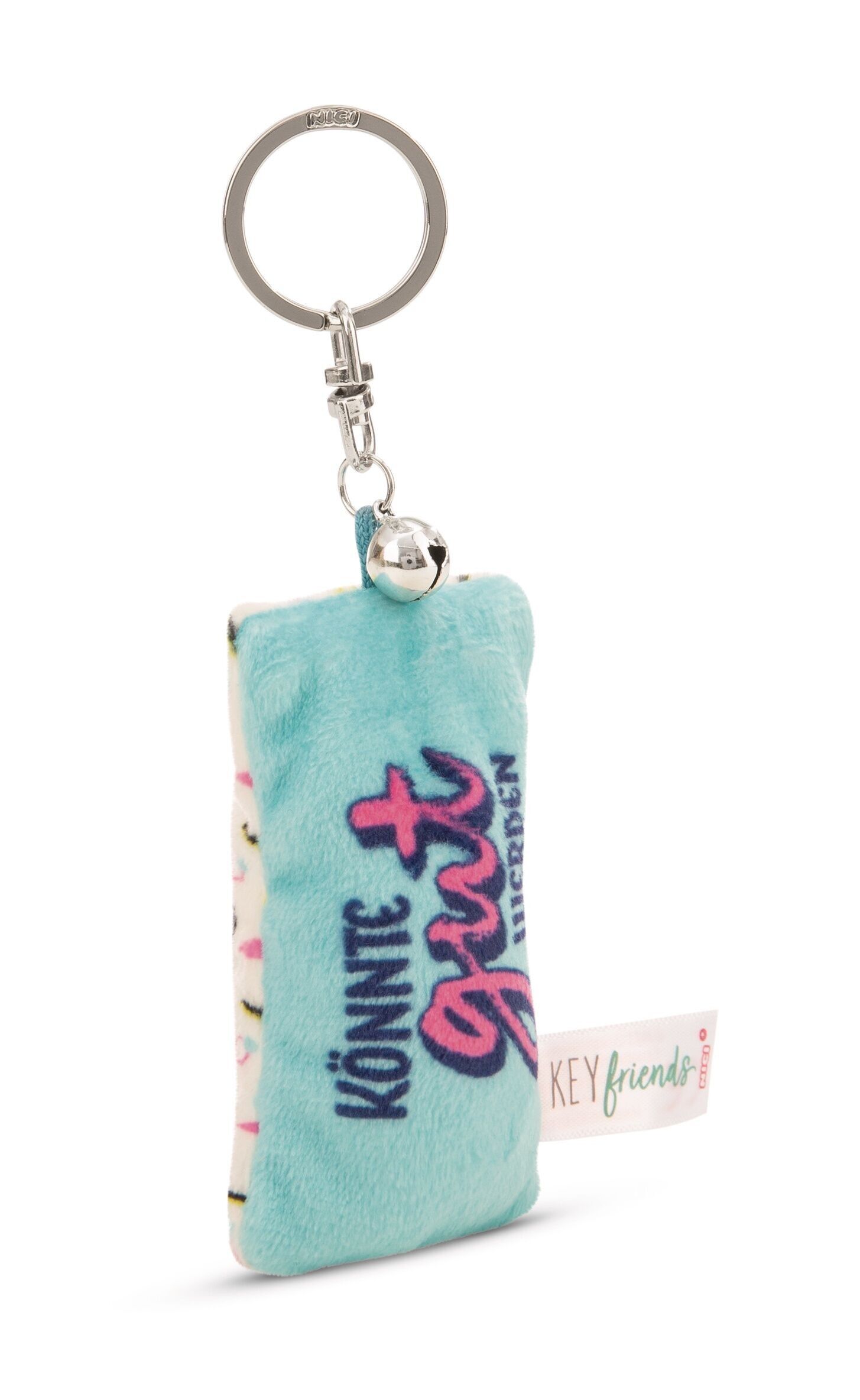 Key ring mini plush pillow "Could be good" 8cm withbell on header card