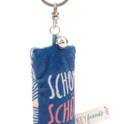 Porte-clés mini oreiller en peluche "Beautiful" 8cm l. Cloche sur la carte d'en-tête