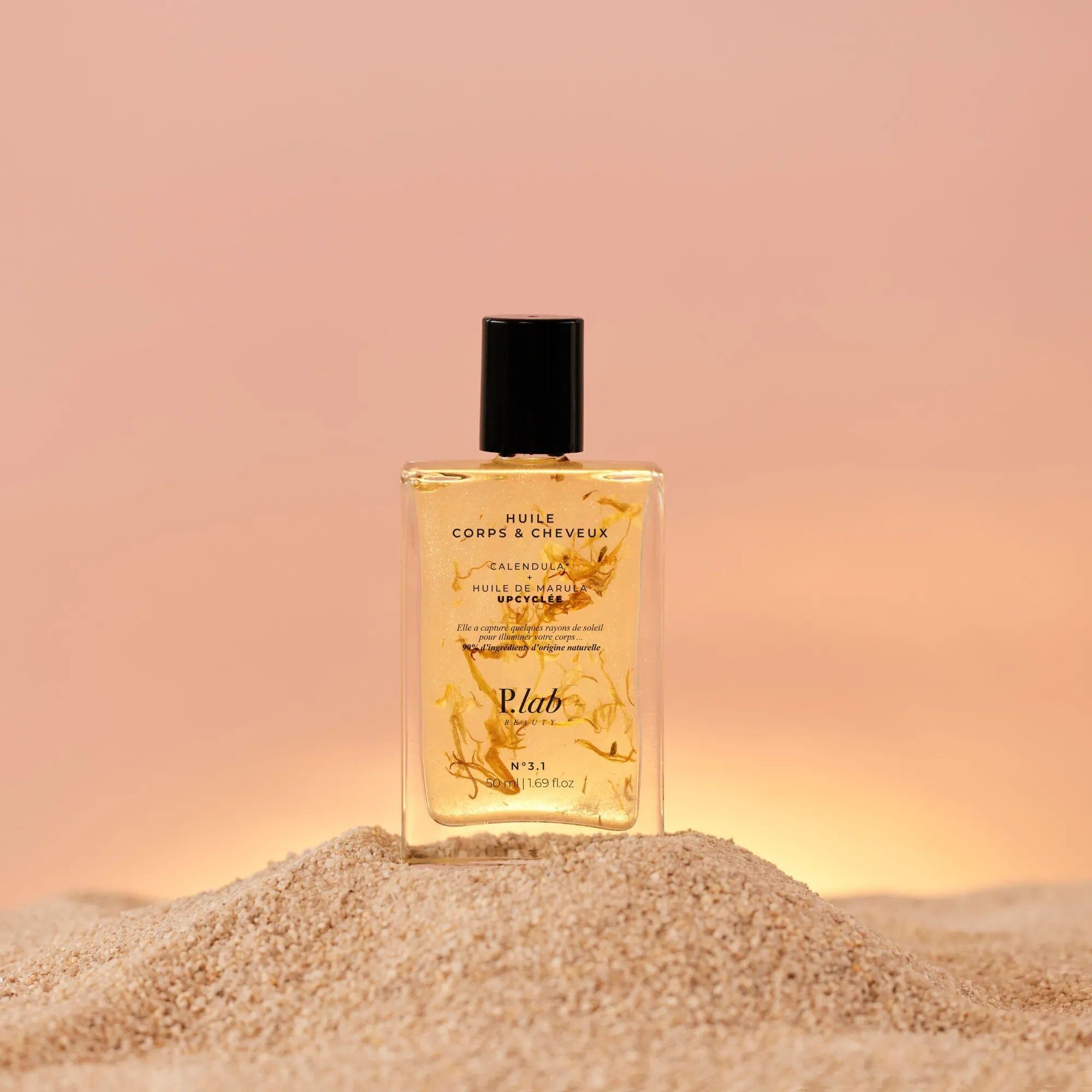 Olio per il corpo e i capelli alla calendula + olio di marula riciclato