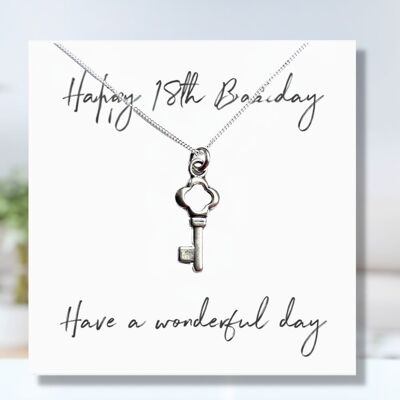 Happy 18th Birthday Necklace & Gift Card