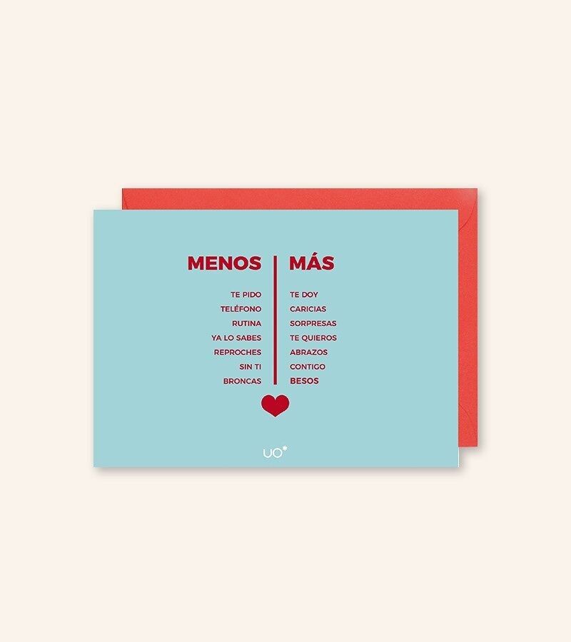 Carte postale "Moins c'est plus, amour"