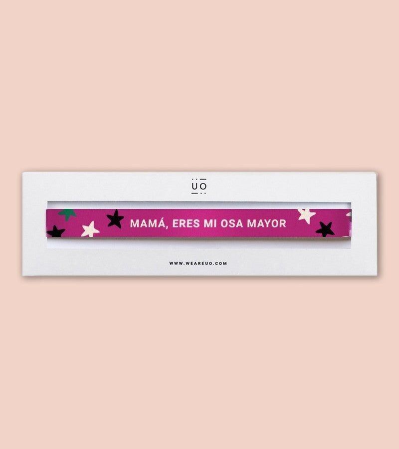 Pulsera Tela "Mamá eres mi osa mayor"