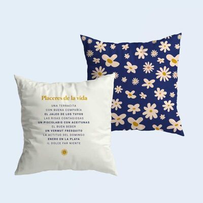 "Pleasures of life" cushion cover