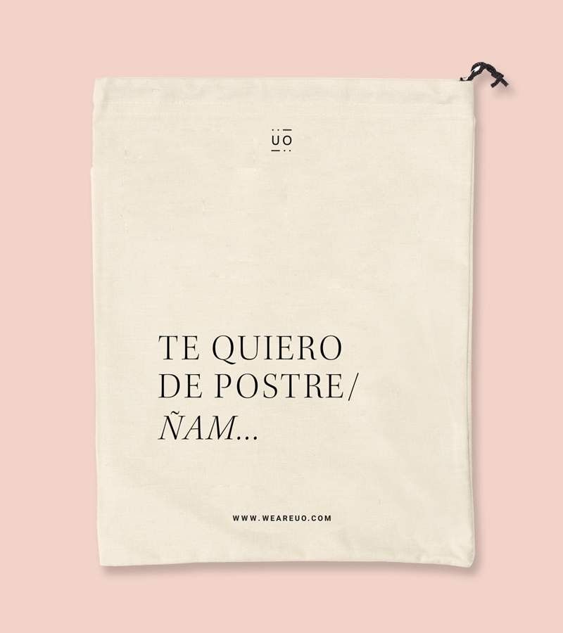 Borsa regalo in stoffa "Ti amo per il dessert. "Yum"