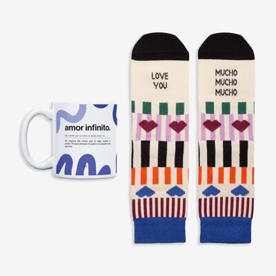 Kit Mug + Chaussettes "Je t'aime beaucoup, beaucoup"