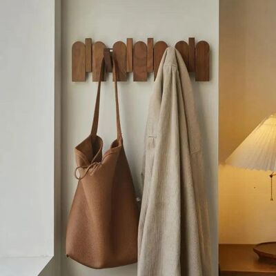 Ganchos plegables para colgar en la pared de nogal negro, estante nórdico moderno para ropa, bolsos, abrigos, puerta de entrada, decoración del hogar