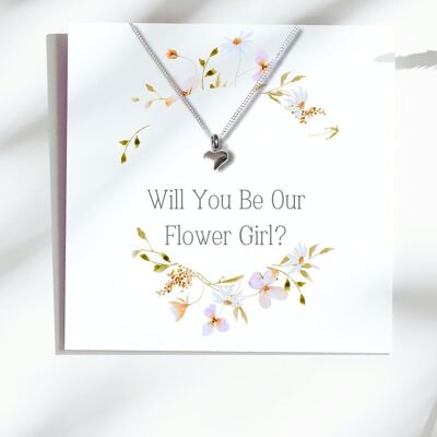 Will You Be My Flower Girl Necklace & Gift Card