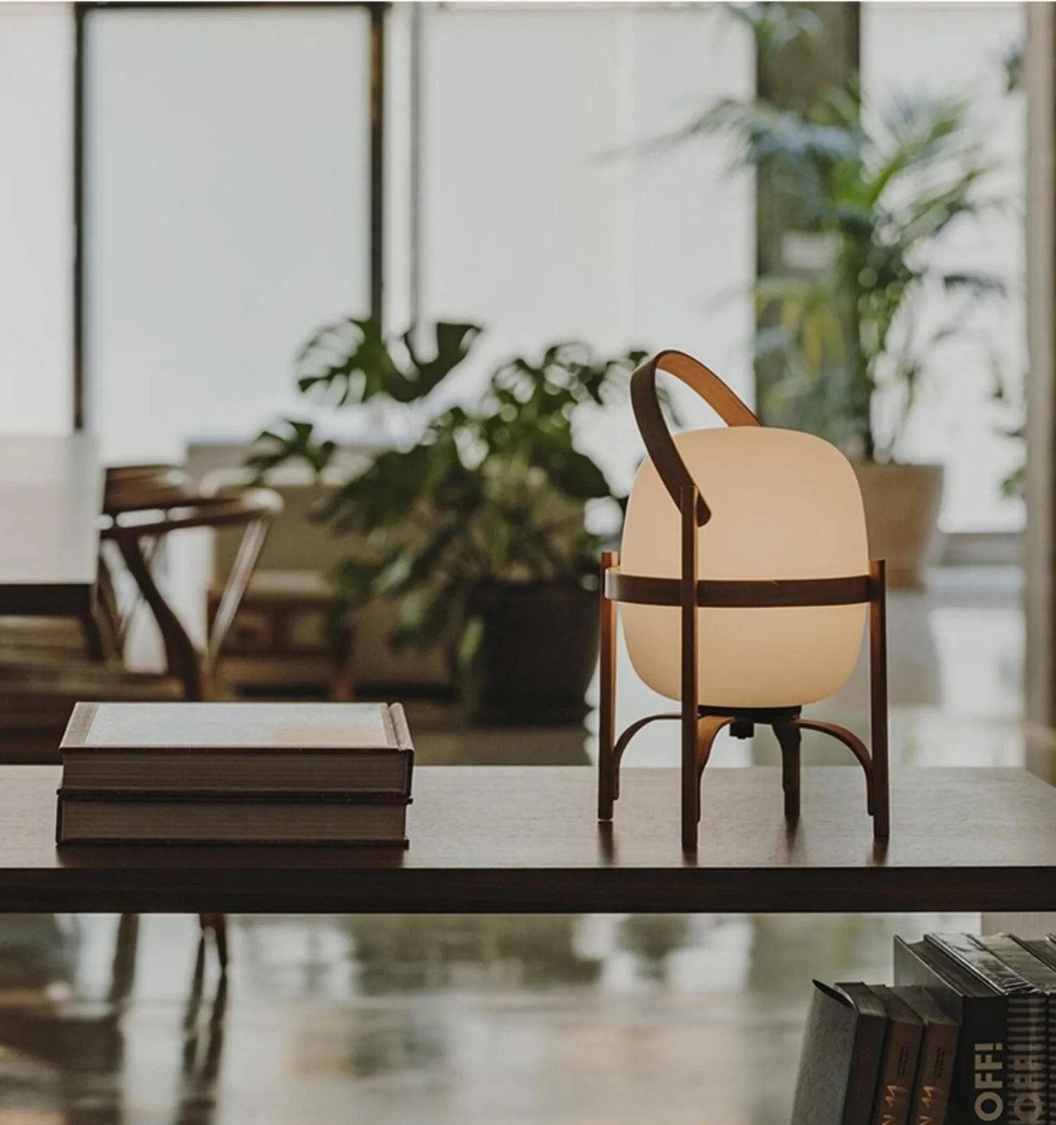 Modern Japanese Lantern Style Wooden Table Lamp │ Solid Design LED Desk Floor Lamp Light