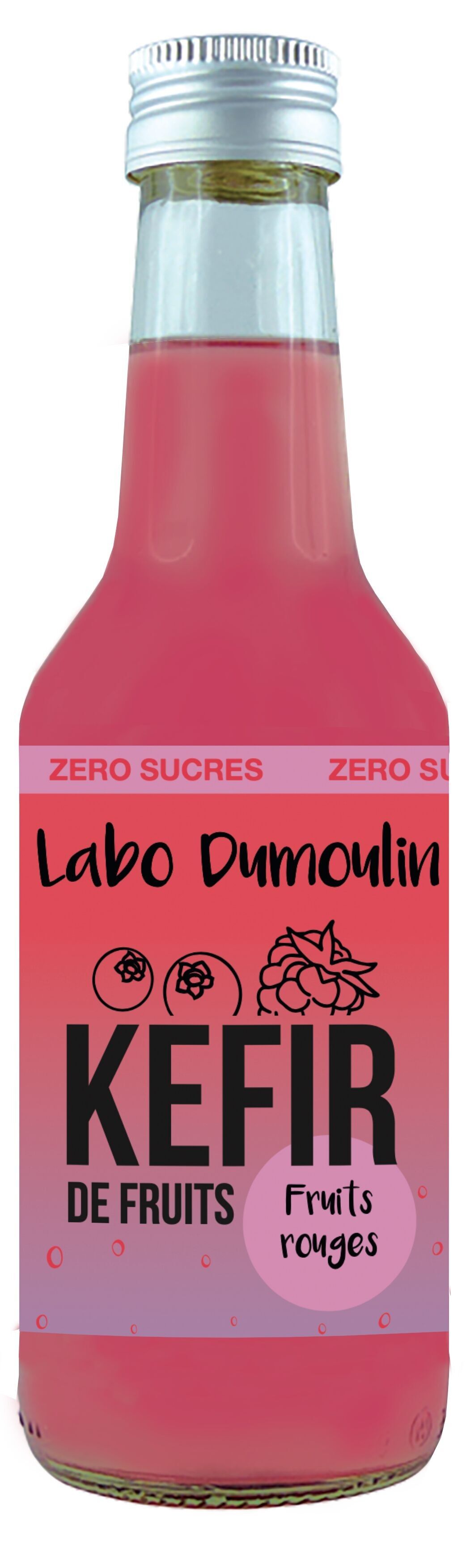 Organic Red Berry Kefir 25cl Glass Bottle - ZERO SUGAR, UNPASTEURIZED