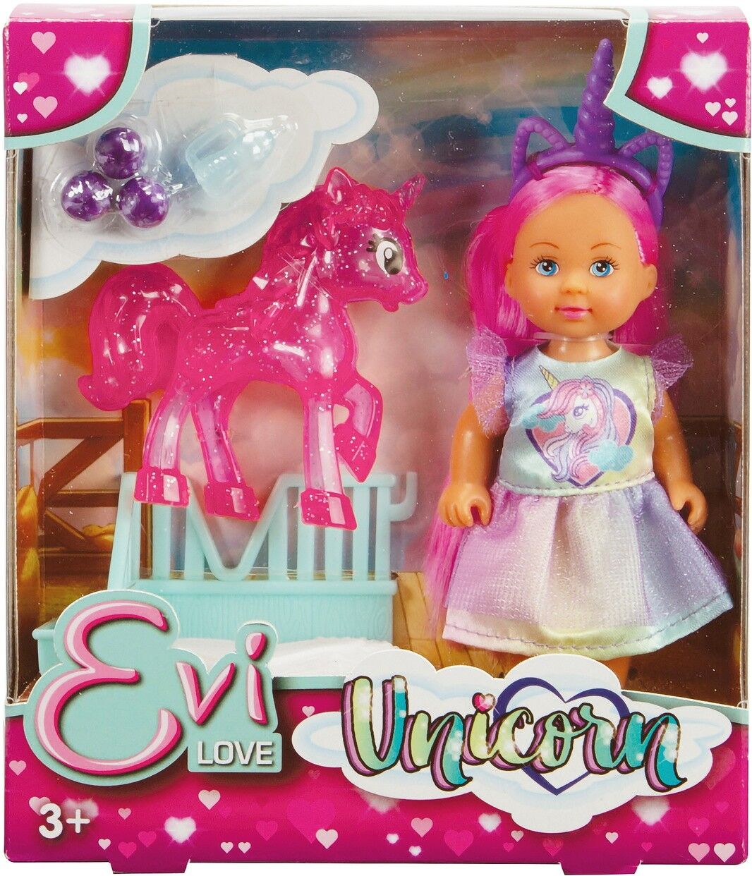 SMOBY – 12 cm große Einhorn-Puppe „Evi Love“.