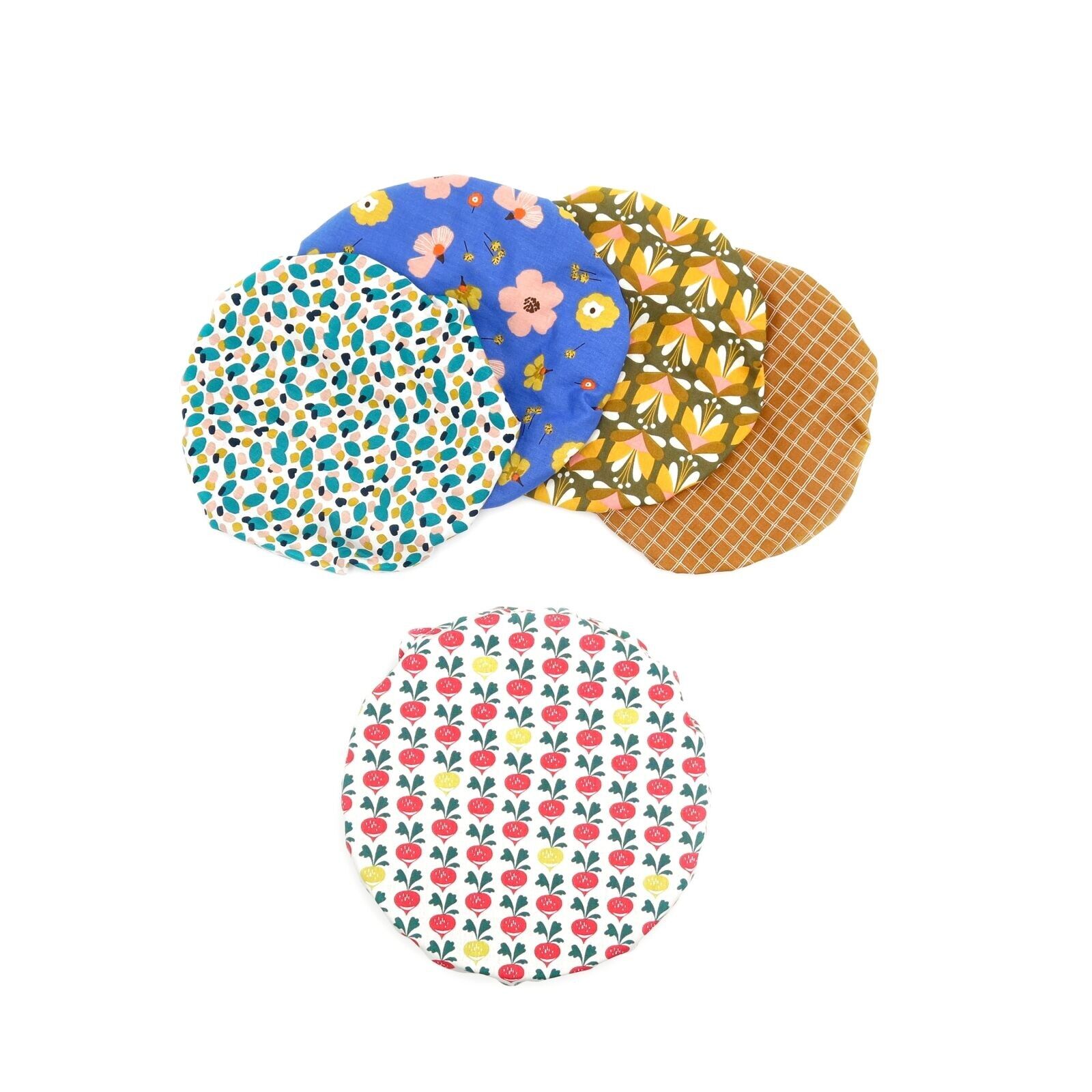 3er-Set Schüsselabdeckungen / Lebensmittelkappen aus beschichteter Baumwolle