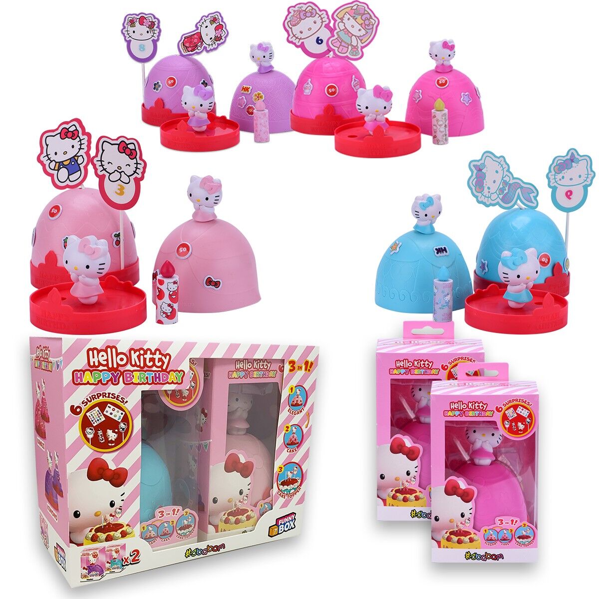 Hello Kitty Happy Birthday – Lustige Box mit 2 verschiedenen Charakteren