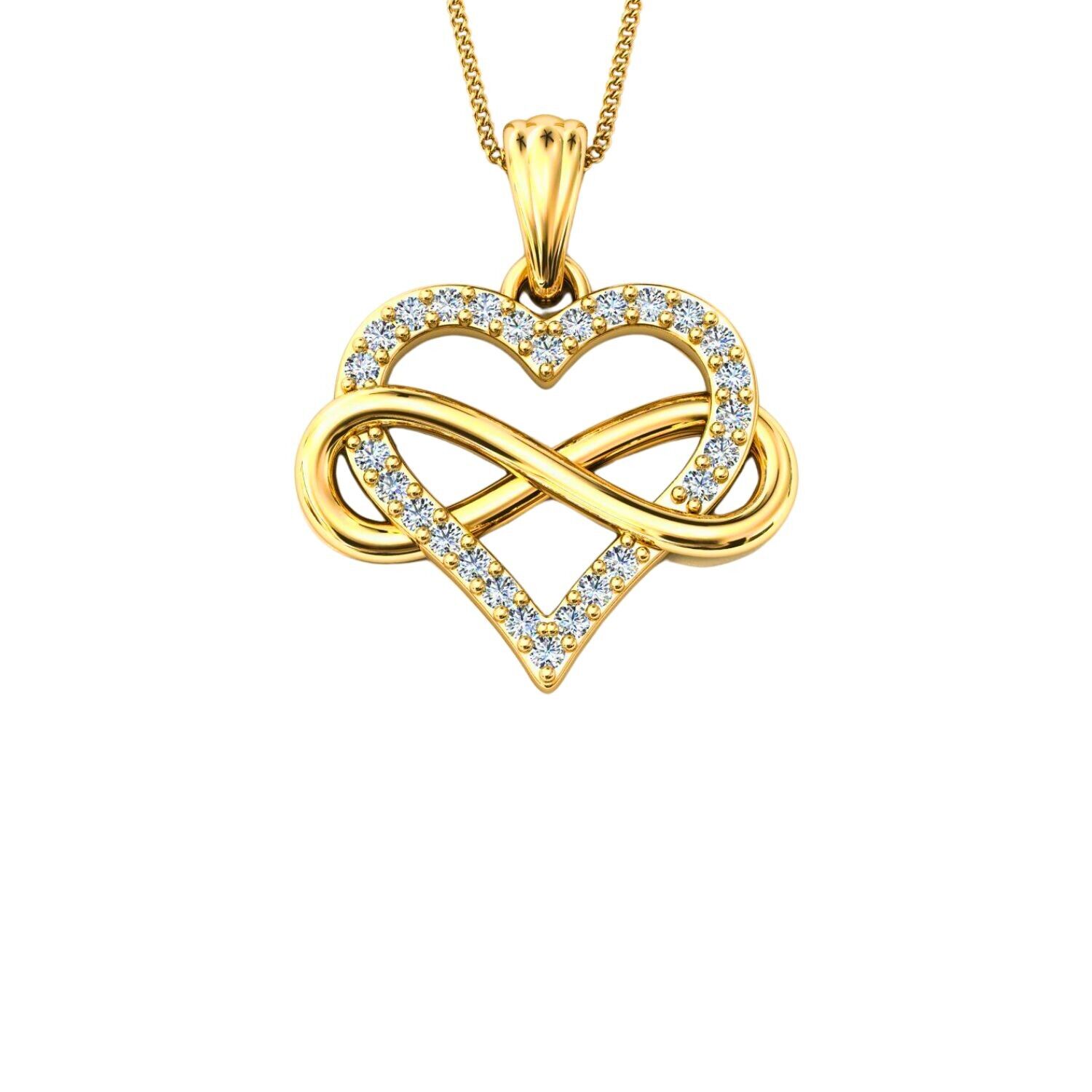 Collana con ciondolo in argento sterling con cuore infinito