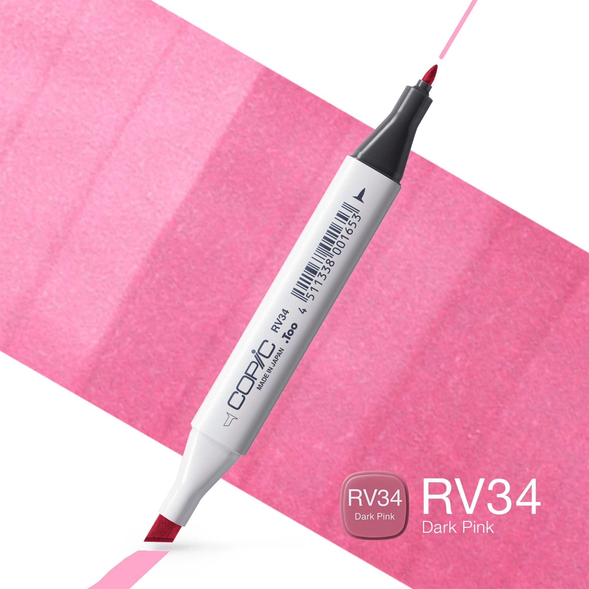 Pennarello colorato COPIC Classic - (RV-34) rosa scuro, per arte e artigianato, colorazione, grafica, evidenziatore, design, anime, professionisti e principianti, materiale artistico e libri da colorare