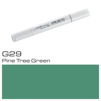 Pennarello colorato COPIC Sketch - (G-29) verde pino, per arte e artigianato, colorazione, grafica, evidenziatore, design, anime, professionisti e principianti, materiale artistico e libri da colorare