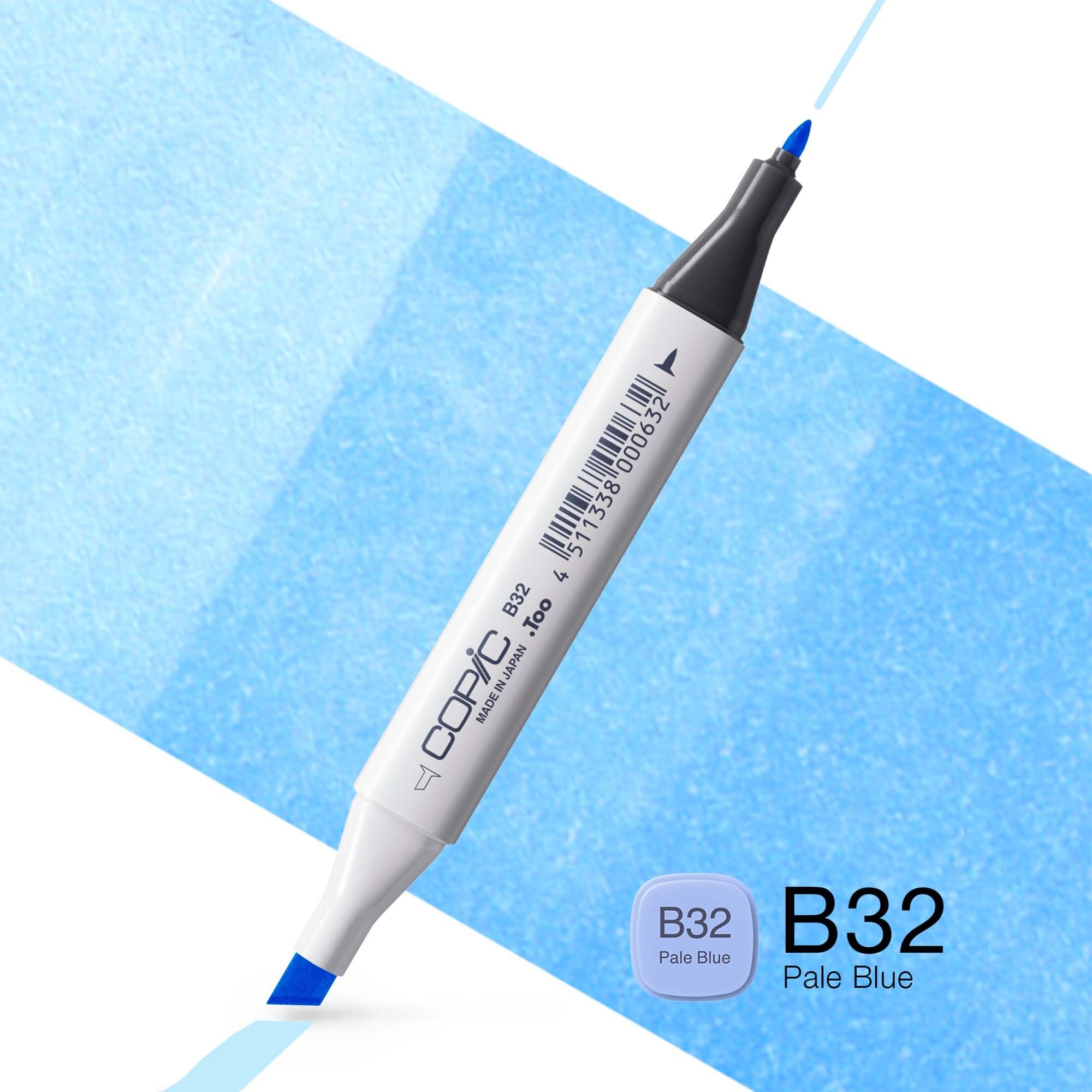 Rotulador de color clásico COPIC (B-32), azul pálido, para arte y manualidades, colorear, gráficos, resaltador, diseño, anime, profesionales y principiantes, material de arte y libros para colorear