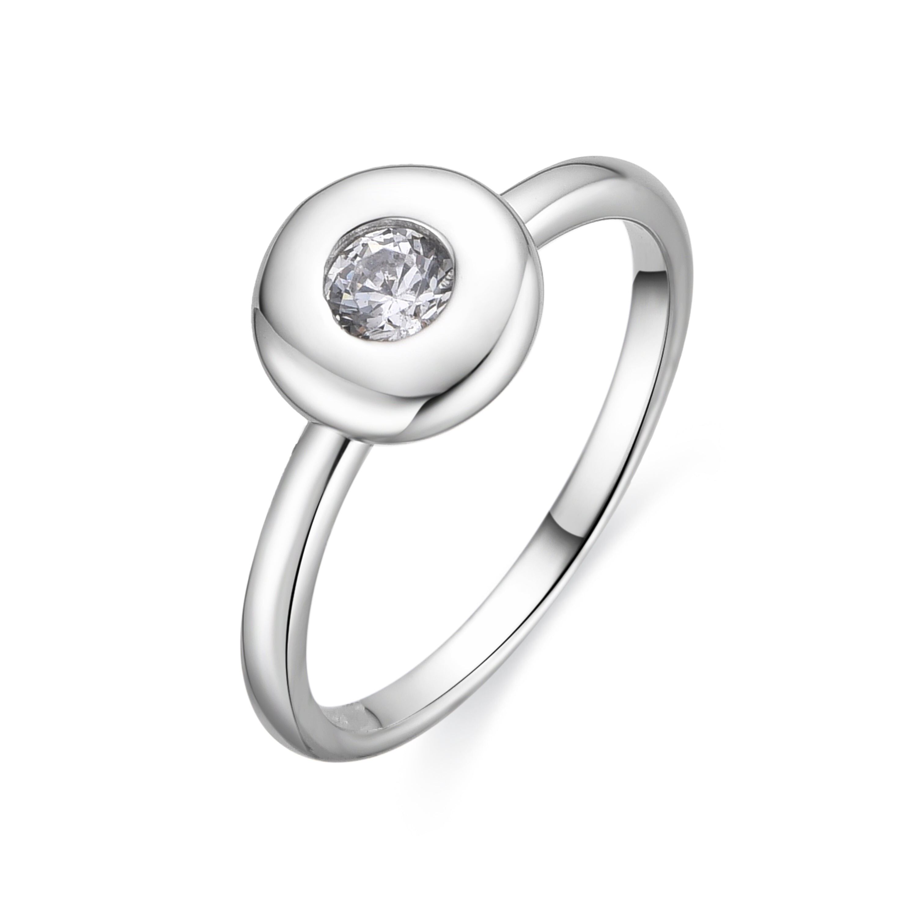 Anello Luxenter in Argento Sterling 925 con Zirconi Lucidi rifiniti in rodio - Bottone