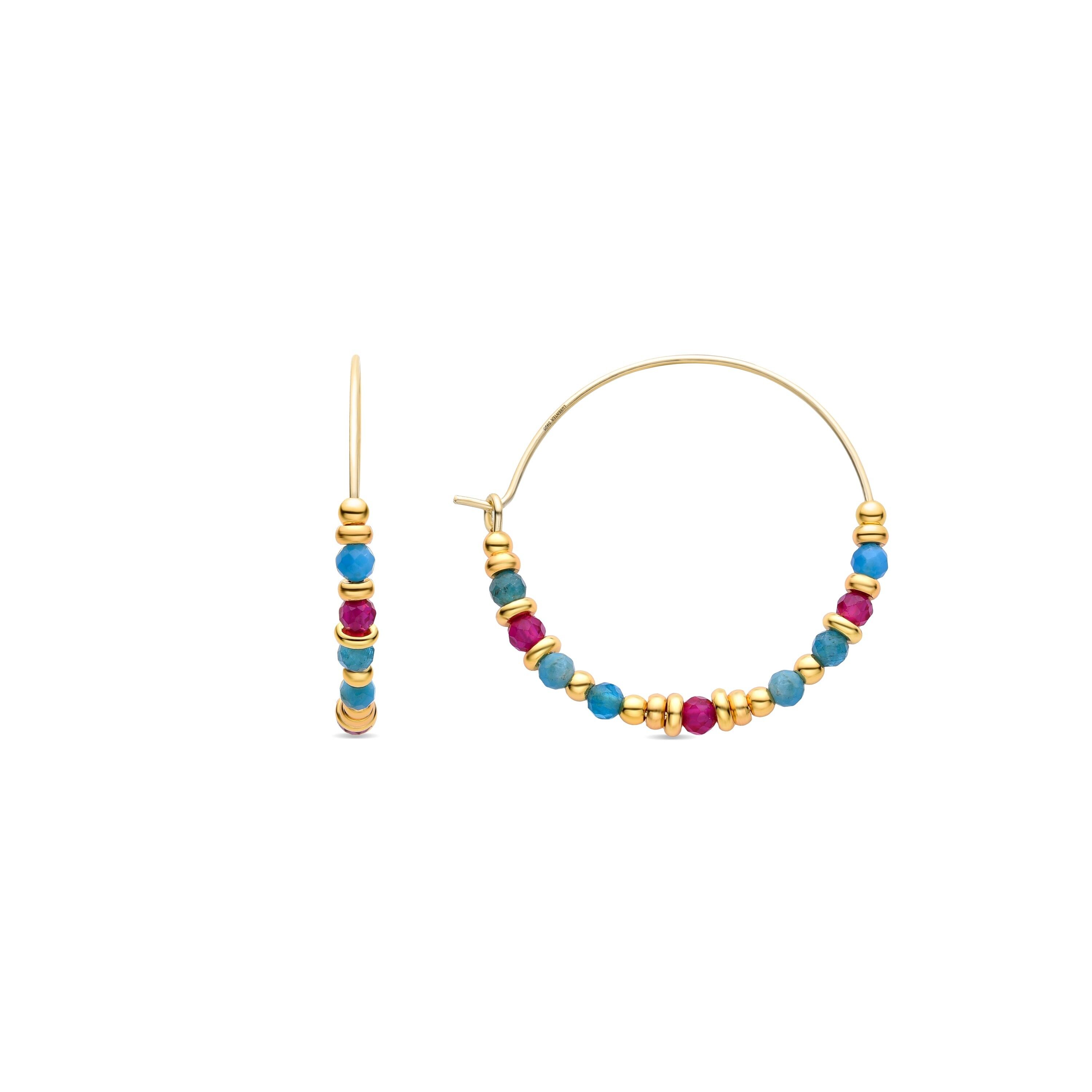 Orecchini Luxenter in argento sterling 925 con cristalli multicolori rifiniti in oro giallo 18 carati - Diurk