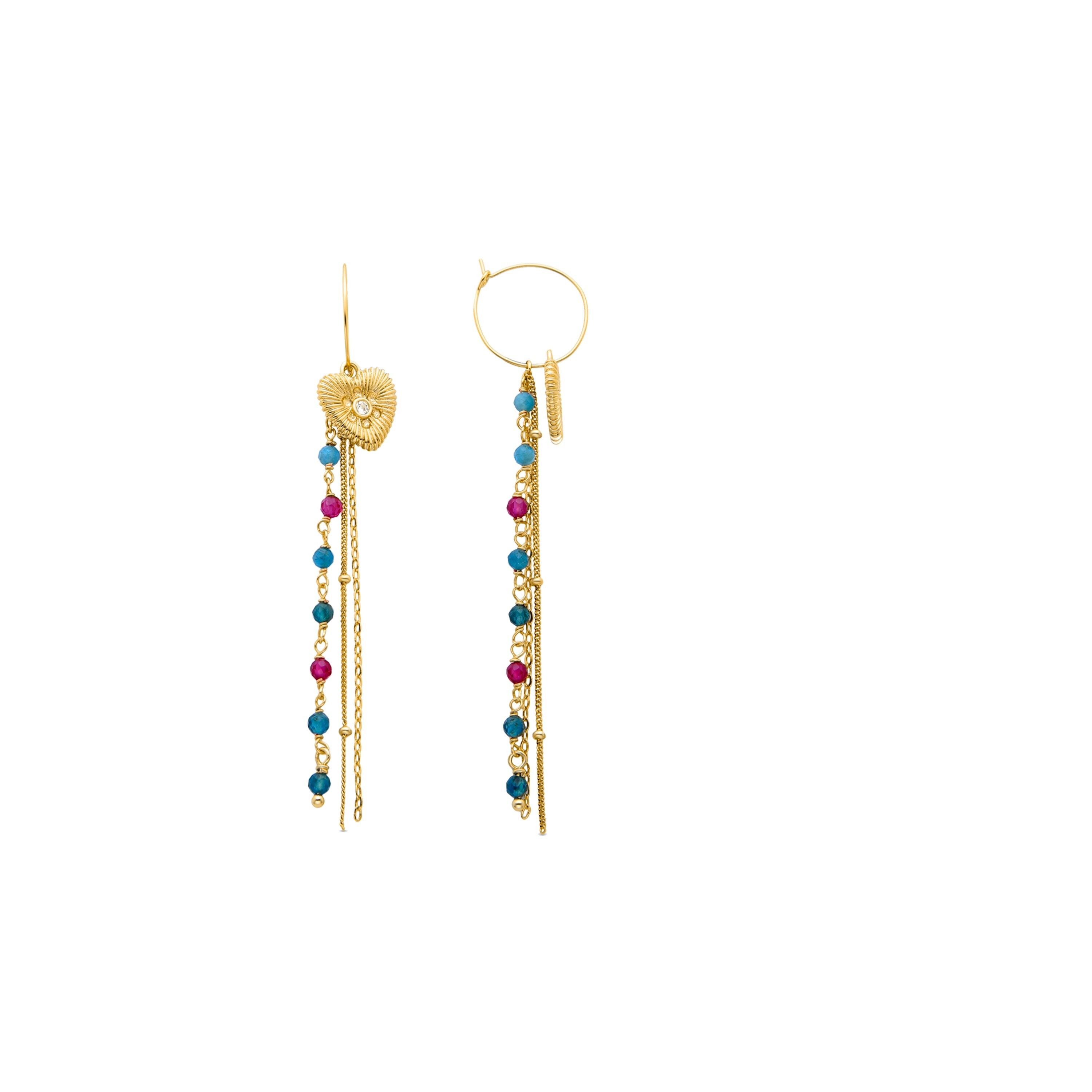 Orecchini Luxenter in argento sterling 925 con cristalli multicolori rifiniti in oro giallo 18 carati - Jedi