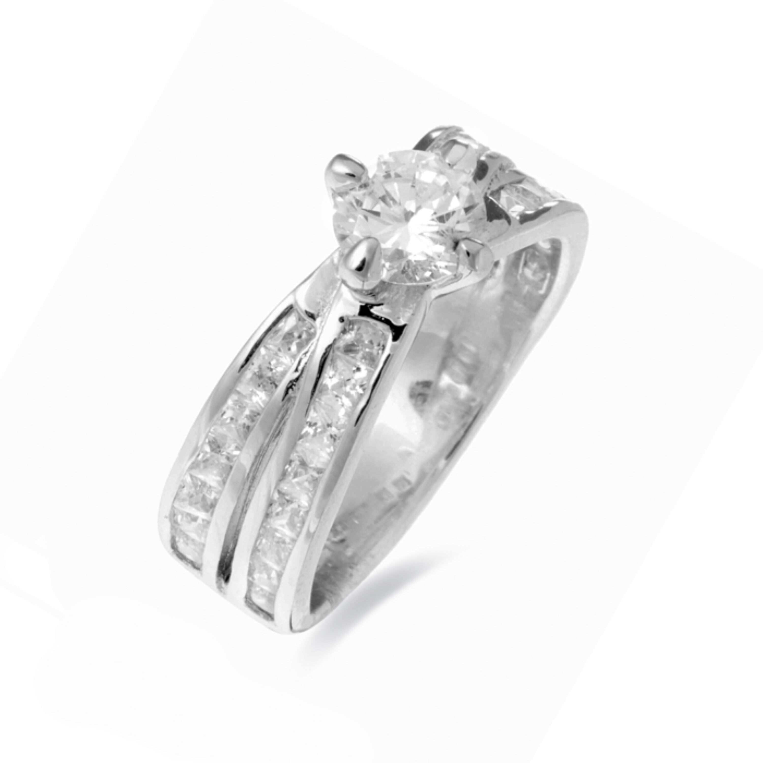 Anello Luxenter in Argento Sterling 925 con Zirconi Lucidi rifiniti in rodio - Orchidea