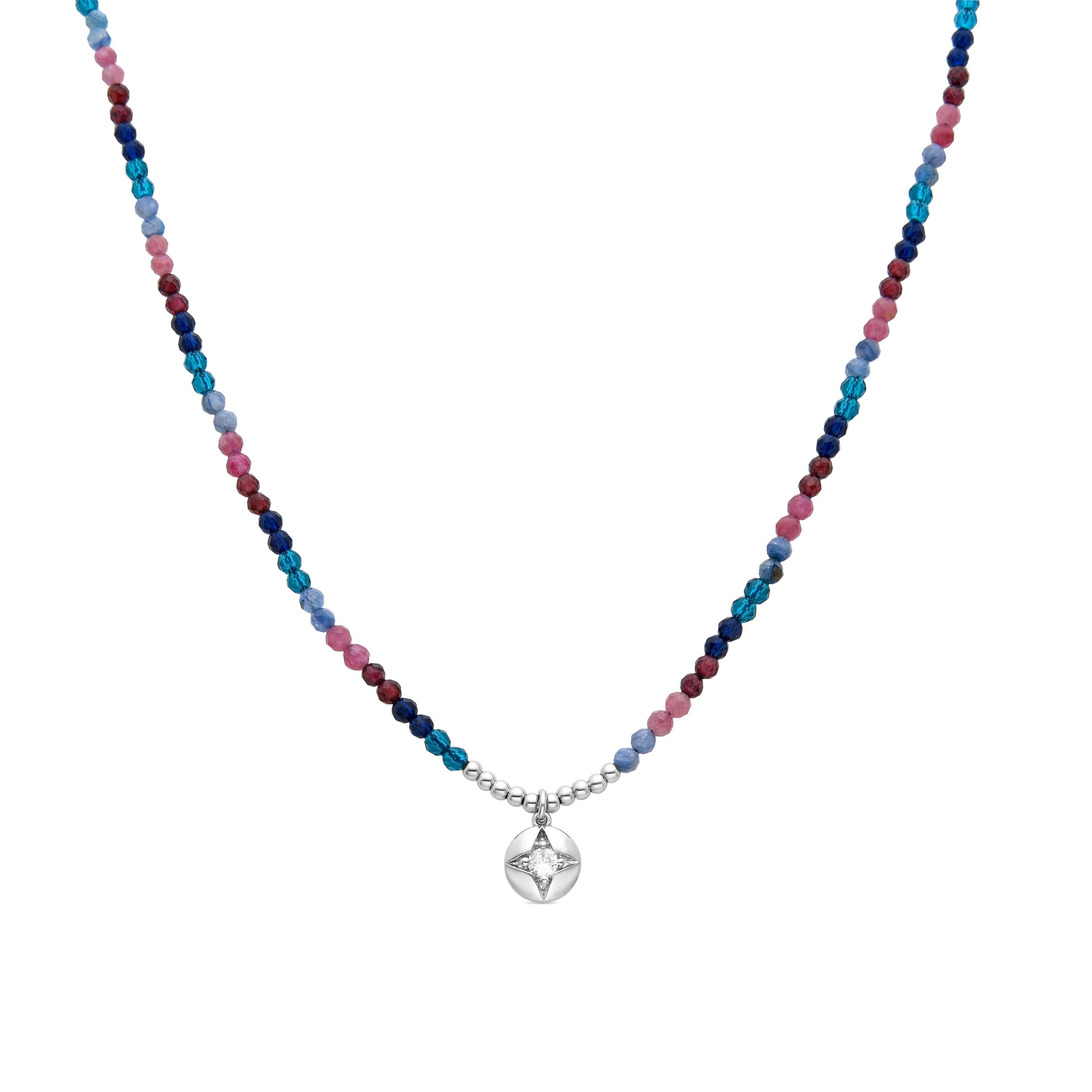 Collana Luxenter in Argento Sterling 925 con Cristalli Multicolor finitura rodiata - Kido