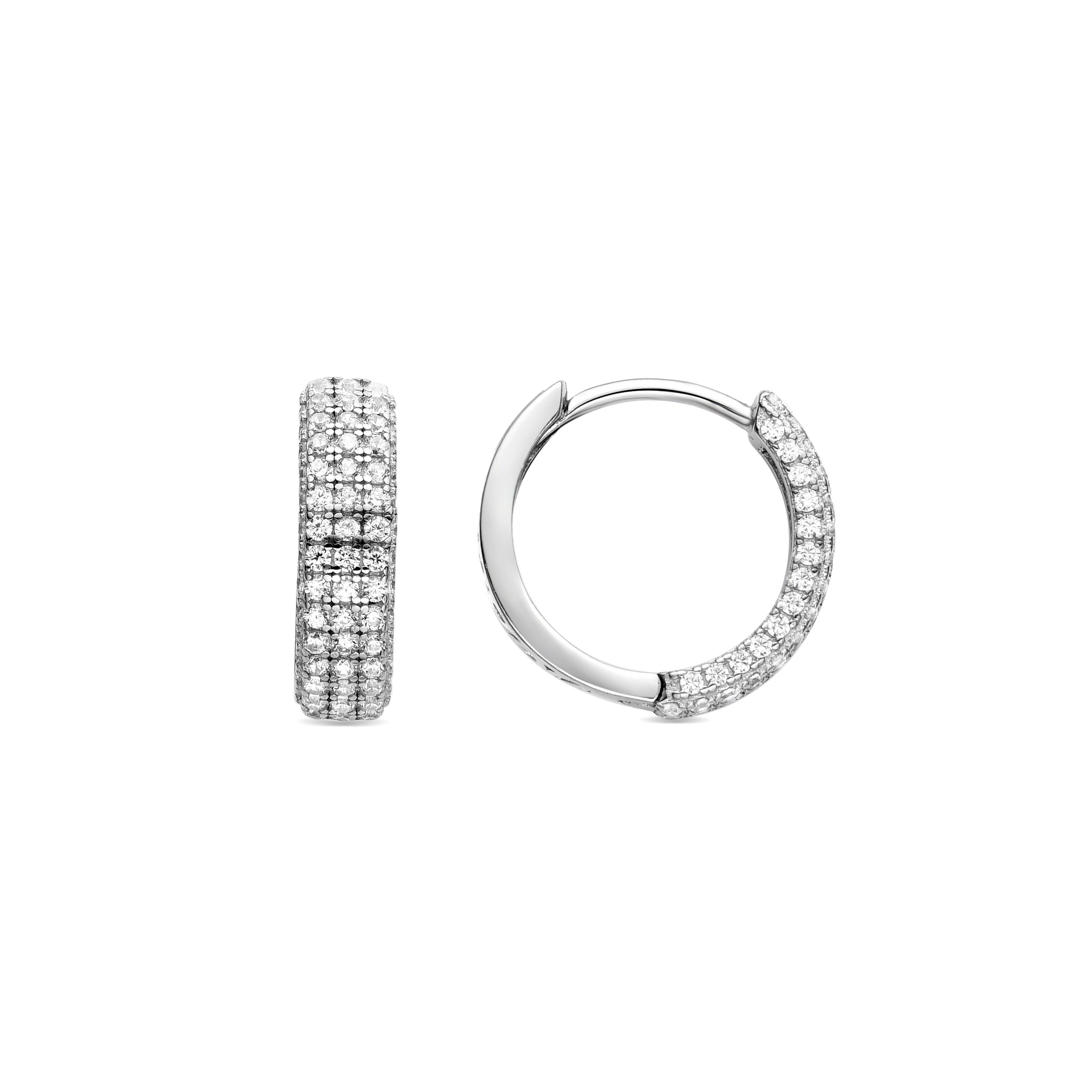 Orecchini Luxenter in Argento Sterling 925 con Zirconi Lucidi rifiniti in rodio - Taki