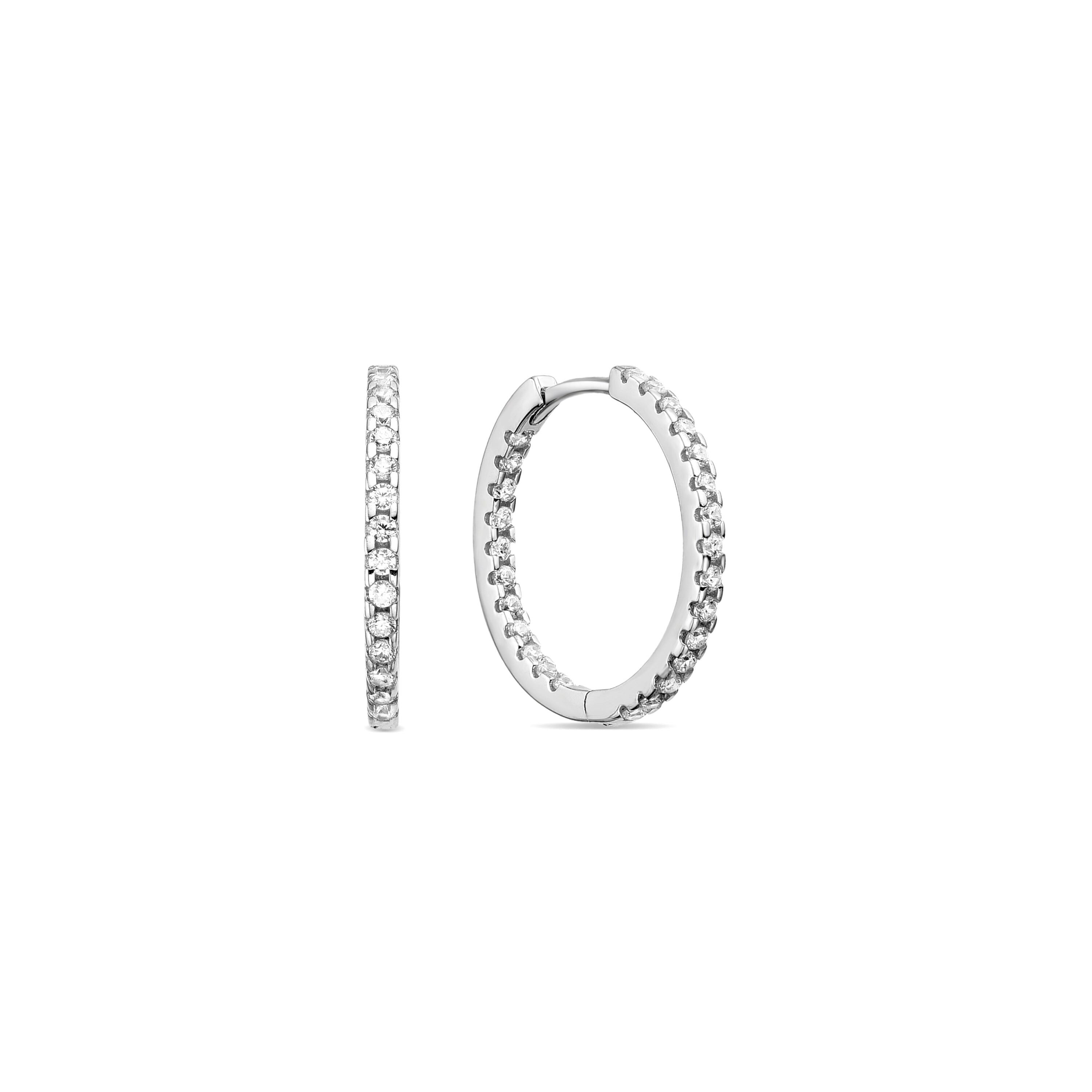 Orecchini Luxenter in Argento Sterling 925 con Zirconi Lucidi rifiniti in rodio - Sikram