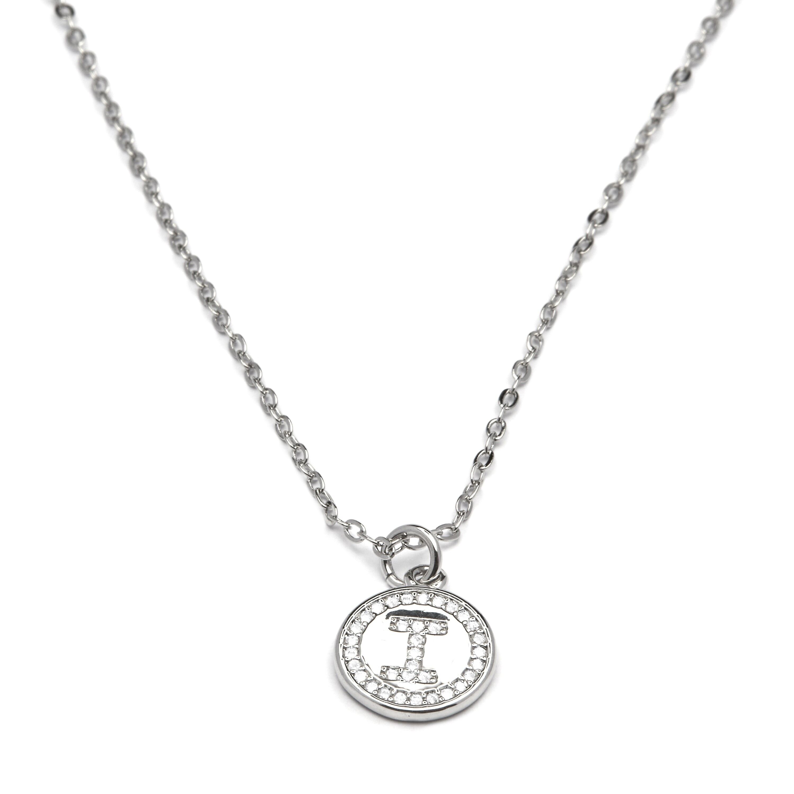 Collana Luxenter con zirconi lucenti e finitura rodio - Alfabeto