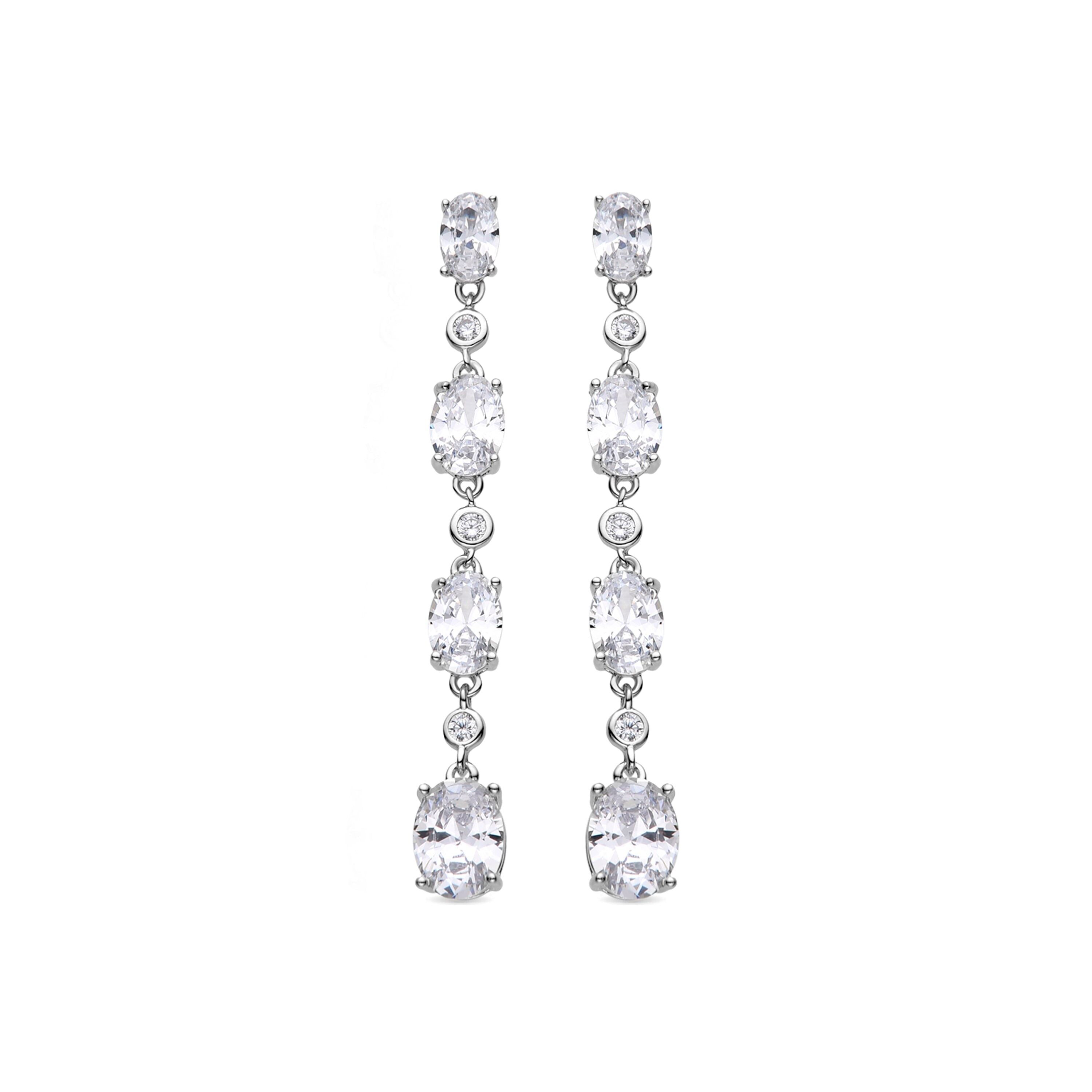 Orecchini Luxenter in argento sterling 925 e zirconi lucenti con finitura rodio - Ahu